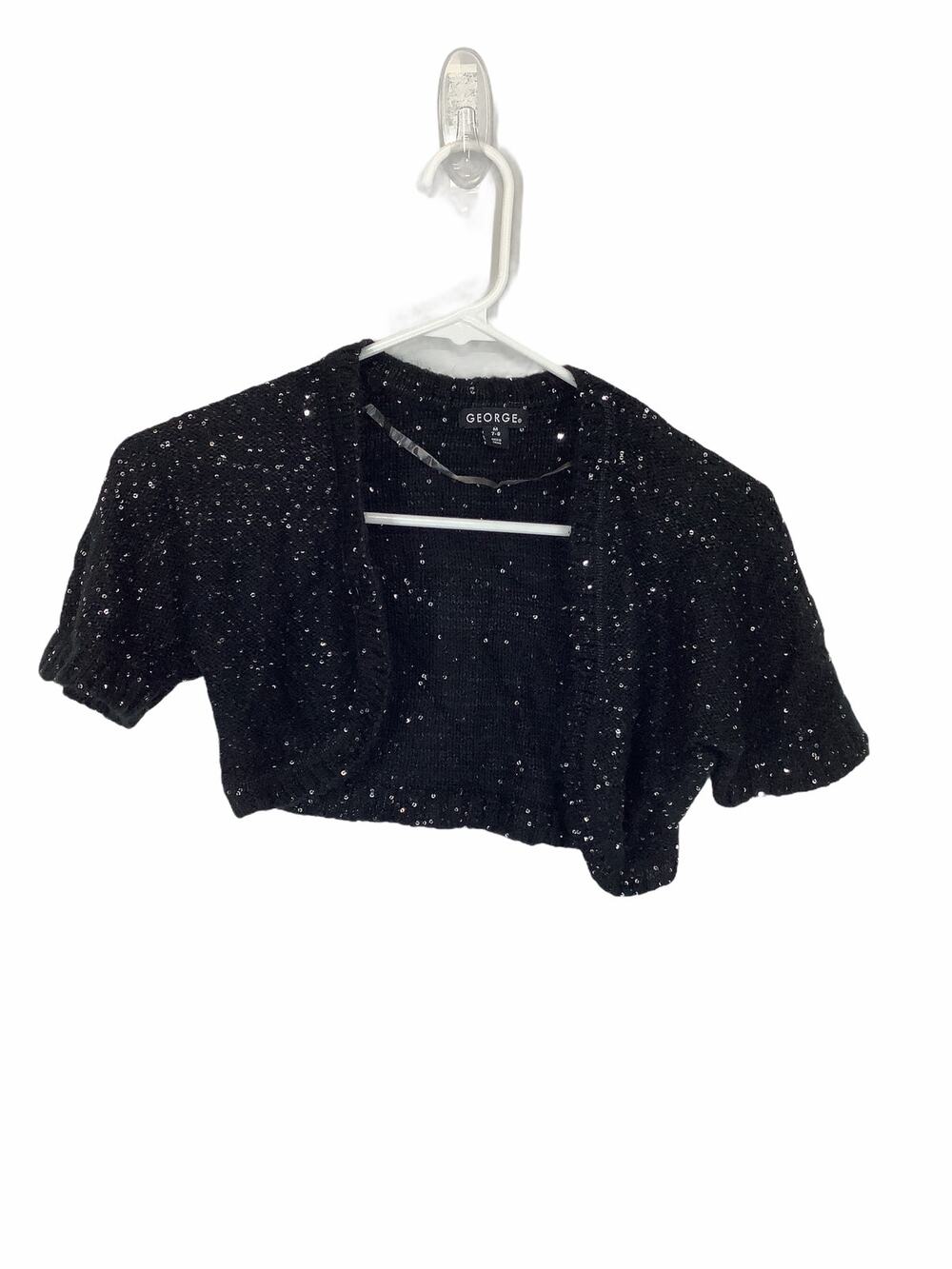 George Sequined Black Shrug Sweater Medium 7-8